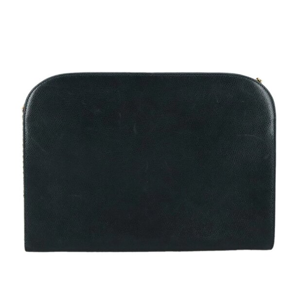 Salvatore Ferragamo Gancini Chain Shoulder Bag Leather Black Auth 105616 - Picture 2 of 16